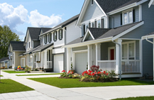 homes in a row in neighborhood