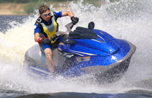 blue jet ski on the water